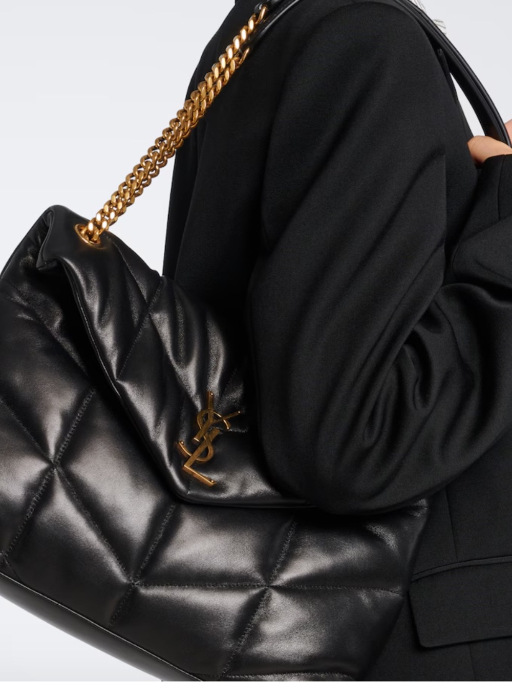 YSL Medium Black Quilted Leather Shoulder Bag